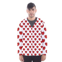 Emoji Heart Shape Drawing Pattern Hooded Wind Breaker (men) by dflcprintsclothing