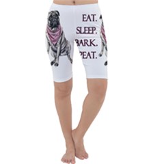 Eat, Sleep, Bark, Repeat Pug Cropped Leggings  by Valentinaart