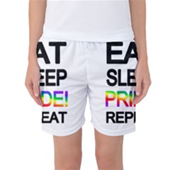 Eat Sleep Pride Repeat Women s Basketball Shorts by Valentinaart