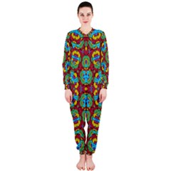 Geometric Multicolored Print Onepiece Jumpsuit (ladies)  by dflcprintsclothing