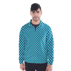 Sleeping Kitties Polka Dots Teal Wind Breaker (men) by emilyzragz