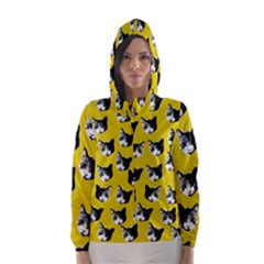 Cat Pattern Hooded Wind Breaker (women) by Valentinaart