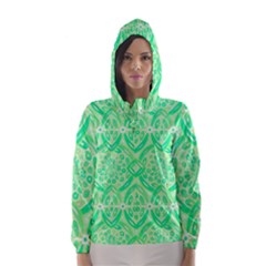 Kiwi Green Geometric Hooded Wind Breaker (women) by linceazul