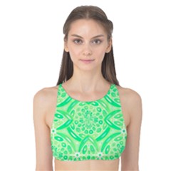 Kiwi Green Geometric Tank Bikini Top by linceazul