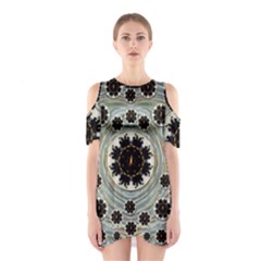 Wood In The Soft Fire Galaxy Pop Art Shoulder Cutout One Piece by pepitasart