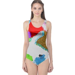 Painted Shapes            Women s One Piece Swimsuit by LalyLauraFLM