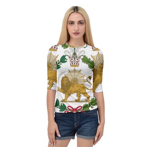 Imperial Coat Of Arms Of Persia (iran), 1907-1925 Quarter Sleeve Tee by abbeyz71