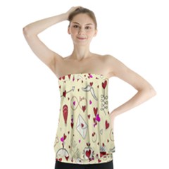 Valentinstag Love Hearts Pattern Red Yellow Strapless Top by EDDArt