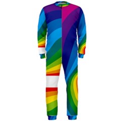 Circle Rainbow Color Hole Rasta Waves Onepiece Jumpsuit (men)  by Mariart