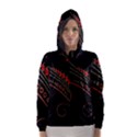 Flower Leaf Red Black Hooded Wind Breaker (Women) View1