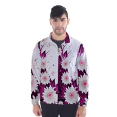 Flower Purple Sunflower Star Butterfly Wind Breaker (men) by Mariart