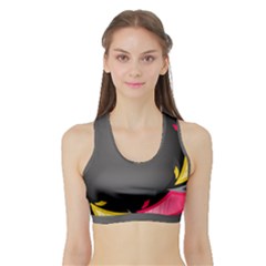 Hole Circle Line Red Yellow Black Gray Sports Bra With Border by Mariart