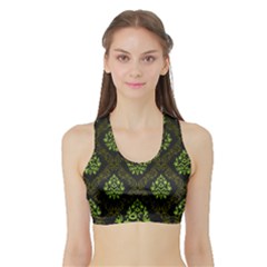 Leaf Green Sports Bra With Border by Mariart