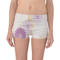 Star Sunflower Floral Grey Purple Orange Reversible Bikini Bottoms by Mariart