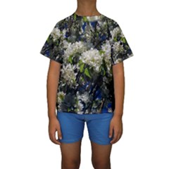 Floral Skies 2 Kids  Short Sleeve Swimwear by dawnsiegler