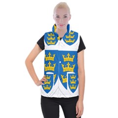 Lordship Of Ireland Coat Of Arms, 1177-1542 Women s Button Up Puffer Vest by abbeyz71