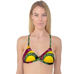 Flower Floral Leaf Star Sunflower Green Red Yellow Brown Sexxy Reversible Tri Bikini Top by Mariart