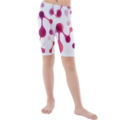 Molecular New Pink Purple Kids  Mid Length Swim Shorts by Mariart