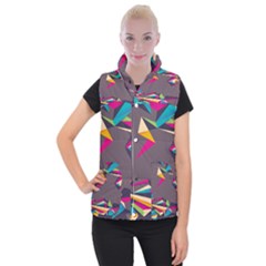 Origami Bird Japans Papper Women s Button Up Puffer Vest by Mariart