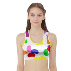 Seed Beans Color Rainbow Sports Bra With Border