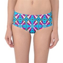 60s Retro Print Designs2 Mid-waist Bikini Bottoms by beatbeatwing