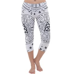 Witchcraft Symbols  Capri Yoga Leggings by Valentinaart