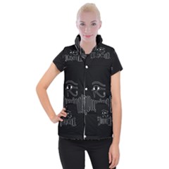 Illuminati Women s Button Up Puffer Vest by Valentinaart