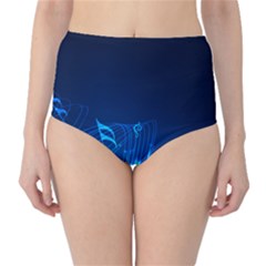 Abstract Musical Notes Purple Blue High-waist Bikini Bottoms by Mariart