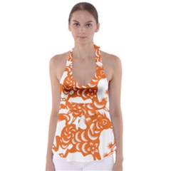 Chinese Zodiac Horoscope Horse Zhorse Star Orangeicon Babydoll Tankini Top by Mariart