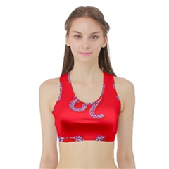 Illustrated Zodiac Red Purple Star Polka Dot Sports Bra With Border by Mariart