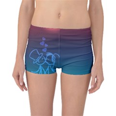 Love Valentine Kiss Purple Red Blue Romantic Boyleg Bikini Bottoms by Mariart