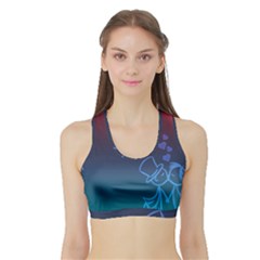 Love Valentine Kiss Purple Red Blue Romantic Sports Bra With Border by Mariart
