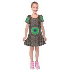 In The Stars And Pearls Is A Flower Kids  Short Sleeve Velvet Dress by pepitasart