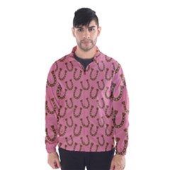 Horse Shoes Iron Pink Brown Wind Breaker (men) by Mariart