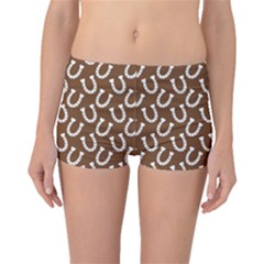 Horse Shoes Iron White Brown Boyleg Bikini Bottoms by Mariart