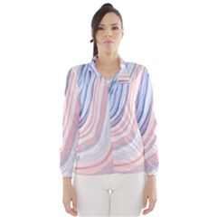 Marble Abstract Texture With Soft Pastels Colors Blue Pink Grey Wind Breaker (women) by Mariart