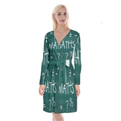 Maths School Multiplication Additional Shares Long Sleeve Velvet Front Wrap Dress by Mariart