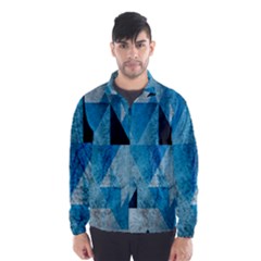 Plane And Solid Geometry Charming Plaid Triangle Blue Black Wind Breaker (men) by Mariart