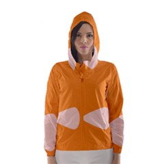 Screen Shot Circle Animations Orange White Line Color Hooded Wind Breaker (women) by Mariart