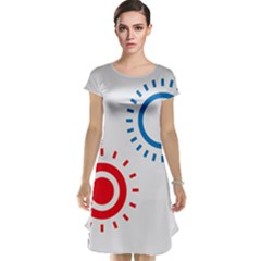 Color Light Effect Control Mode Circle Red Blue Cap Sleeve Nightdress by Mariart