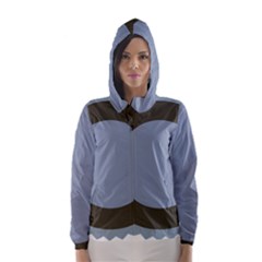 Circle Round Grey Blue Hooded Wind Breaker (women) by Mariart