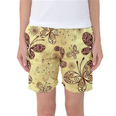 Butterfly Animals Fly Purple Gold Polkadot Flower Floral Star Sunflower Women s Basketball Shorts by Mariart