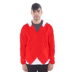 Heart Rhythm Inner Red Hooded Wind Breaker (men) by Mariart