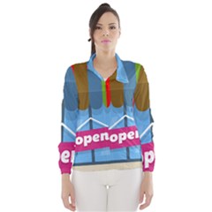 Store Open Color Rainbow Glass Orange Red Blue Brown Green Pink Wind Breaker (women) by Mariart