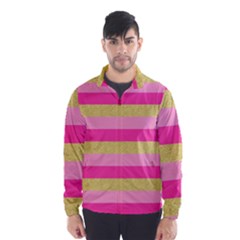 Pink Line Gold Red Horizontal Wind Breaker (men) by Mariart