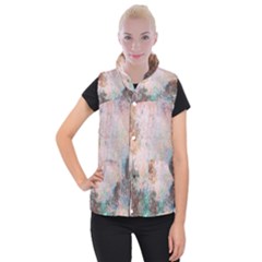 Cold Stone Abstract Women s Button Up Puffer Vest by digitaldivadesigns