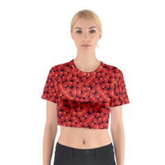 Fake Wood Pattern Cotton Crop Top by linceazul