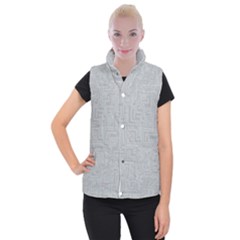 Pattern Women s Button Up Puffer Vest by Valentinaart