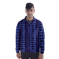 Wrinkly Batik Pattern   Blue Black Wind Breaker (men) by EDDArt