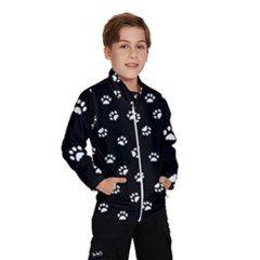 Footprints Cat White Black Wind Breaker (kids) by EDDArt